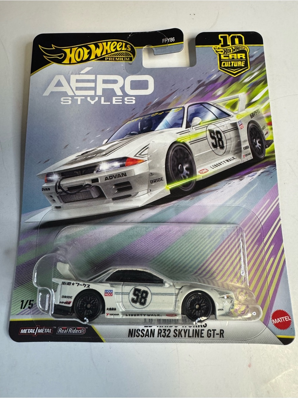 Hot Wheels Premium AERO-STYLES LB-KAIDO WORKS NISSAN R32 SKYLINE GT-R 1/5